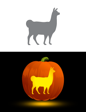 Llama Pumpkin Stencil
