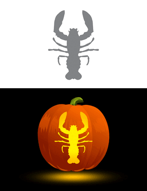 Lobster Overhead View Pumpkin Stencil