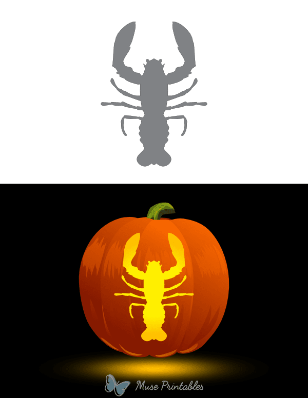 Lobster Overhead View Pumpkin Stencil