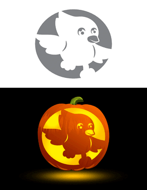 Lovable Cardinal Pumpkin Stencil