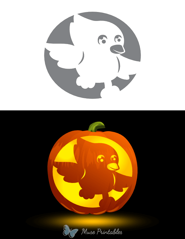 Lovable Cardinal Pumpkin Stencil