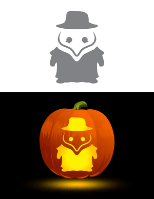 Lovable Plague Doctor Pumpkin Stencil