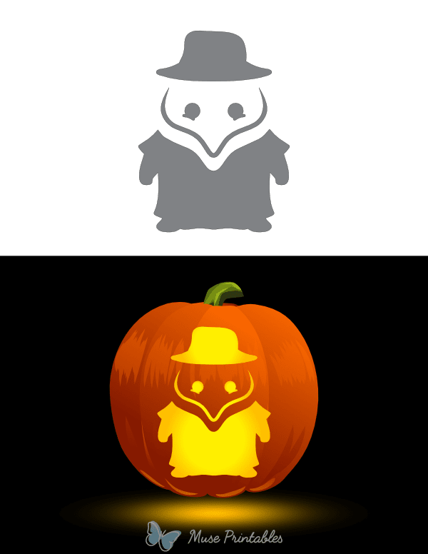 Lovable Plague Doctor Pumpkin Stencil