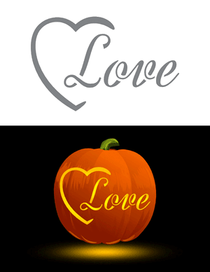 Love Heart Pumpkin Stencil