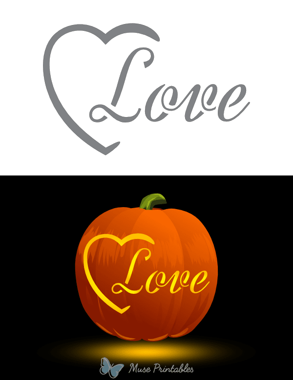 Love Heart Pumpkin Stencil