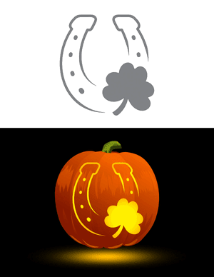 Lucky Horseshoe Pumpkin Stencil