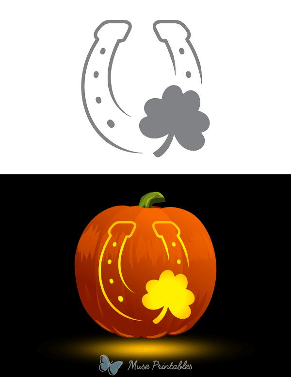 Lucky Horseshoe Pumpkin Stencil