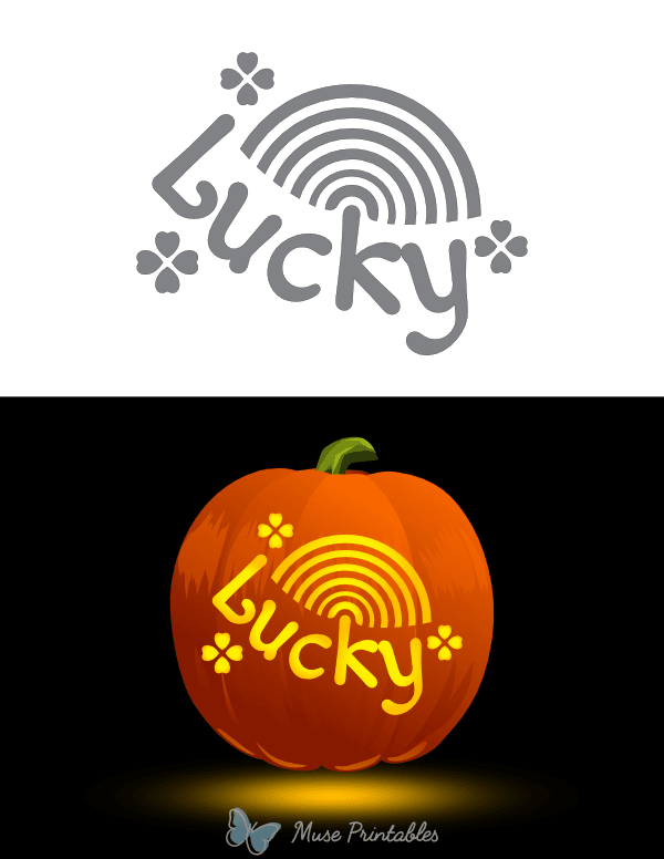 Lucky Rainbow Pumpkin Stencil