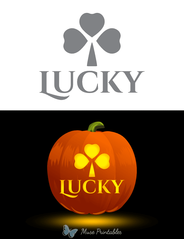 Lucky Shamrock Pumpkin Stencil