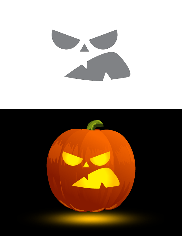 Printable Mad Face Pumpkin Stencil