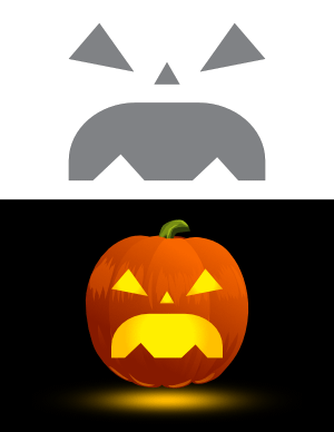 Mad Jack-o'-lantern Face Pumpkin Stencil