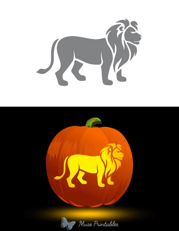 Male Lion Pumpkin Stencil