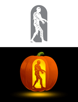 Male Mummy Pumpkin Stencil