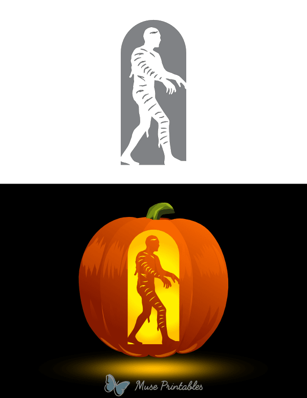 Male Mummy Pumpkin Stencil