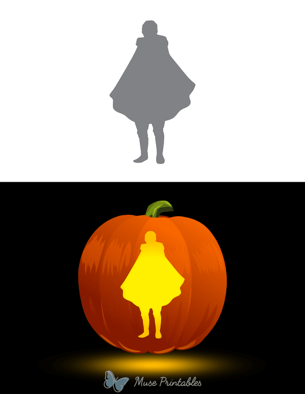 Man in Cloak Pumpkin Stencil