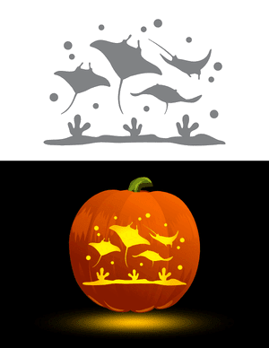 Manta Rays Pumpkin Stencil
