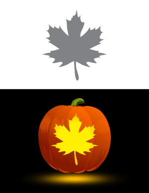 Maple Leaf Pumpkin Stencil