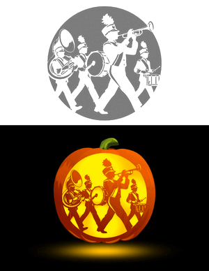 Marching Band Pumpkin Stencil