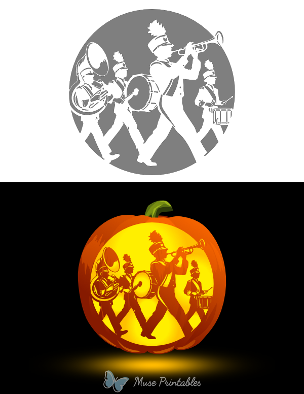 Marching Band Pumpkin Stencil