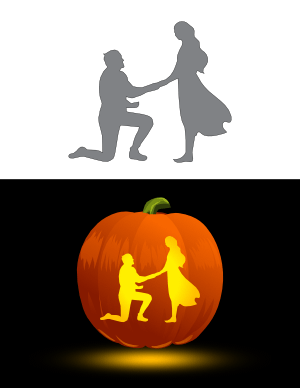Marriage Proposal Pumpkin Stencil