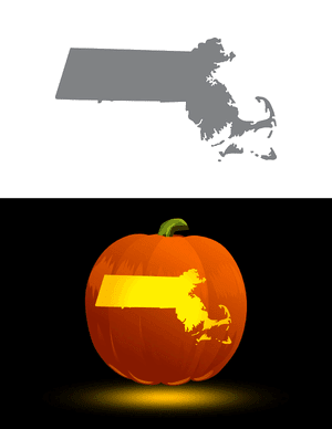 Massachusetts Pumpkin Stencil