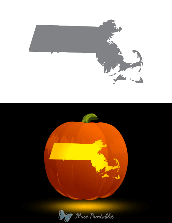 Massachusetts Pumpkin Stencil