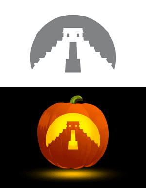 Mayan Pyramid Pumpkin Stencil