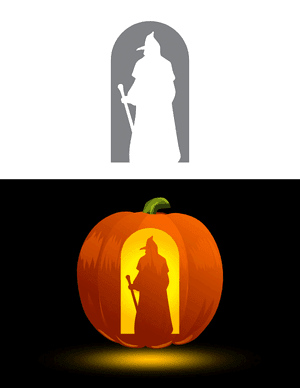 Medieval Plague Doctor Silhouette Pumpkin Stencil