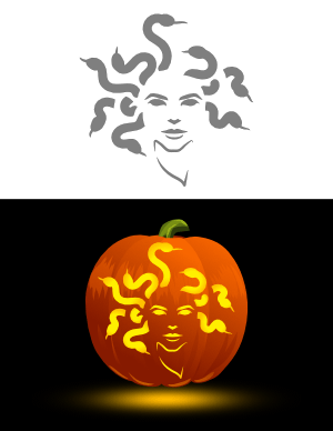 Medusa Pumpkin Stencil