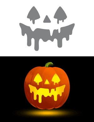 Melting Jack-o'-lantern Pumpkin Stencil