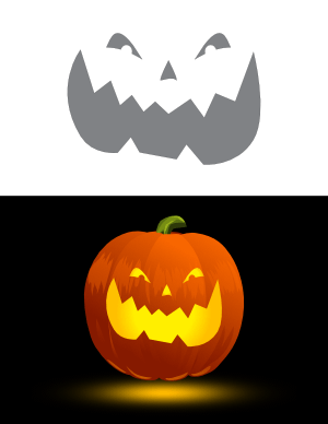 Menacing Jack-o'-lantern Face Pumpkin Stencil