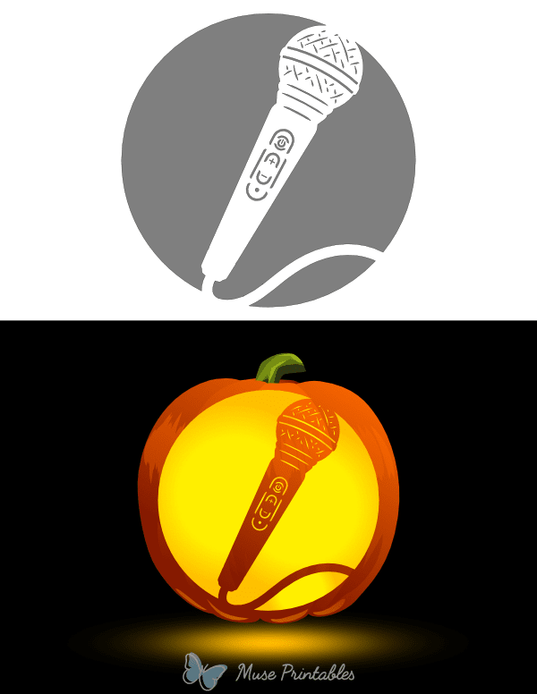 Microphone Pumpkin Stencil