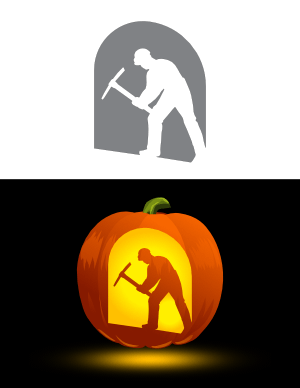 Miner Pumpkin Stencil