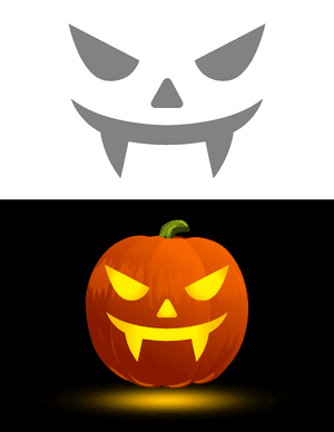 Mischievous Vampire Face Pumpkin Stencil