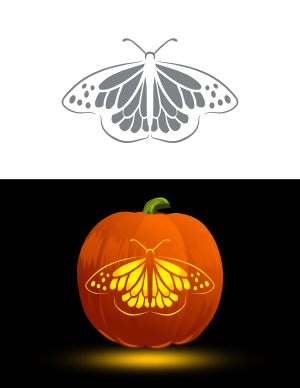 Monarch Butterfly Pumpkin Stencil