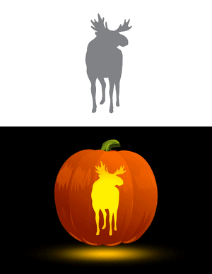 Moose Frontal View Pumpkin Stencil