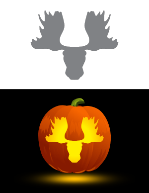 Moose Head Pumpkin Stencil