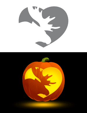 Moose Heart Pumpkin Stencil