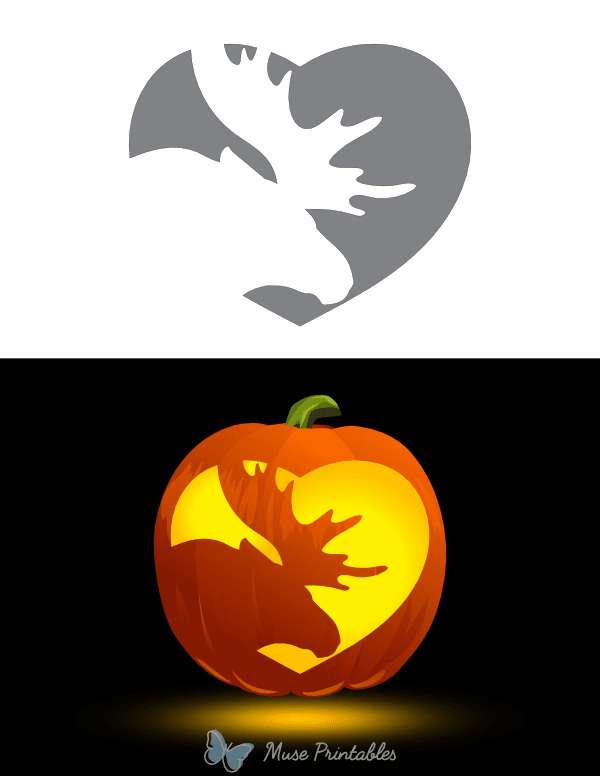 Moose Heart Pumpkin Stencil