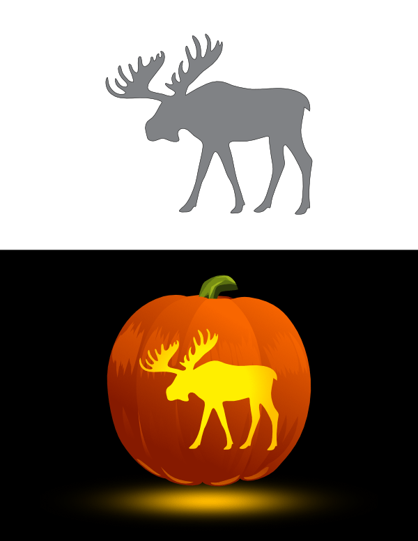 Moose Pumpkin Stencil