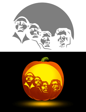 Mount Rushmore Pumpkin Stencil