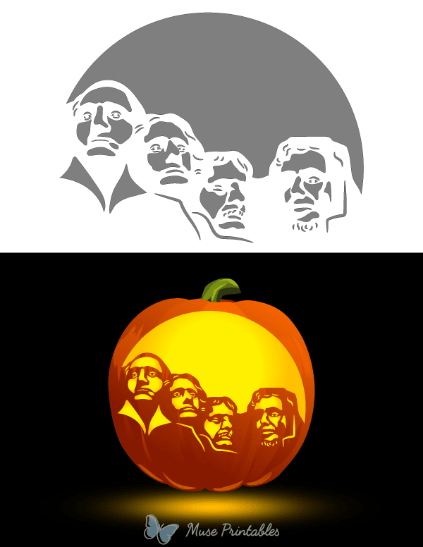 Mount Rushmore Pumpkin Stencil