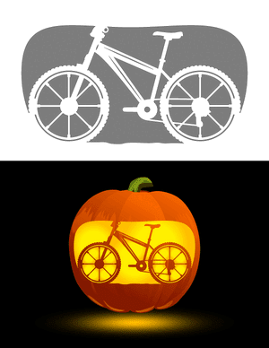 Mountain Bike Pumpkin Stencil