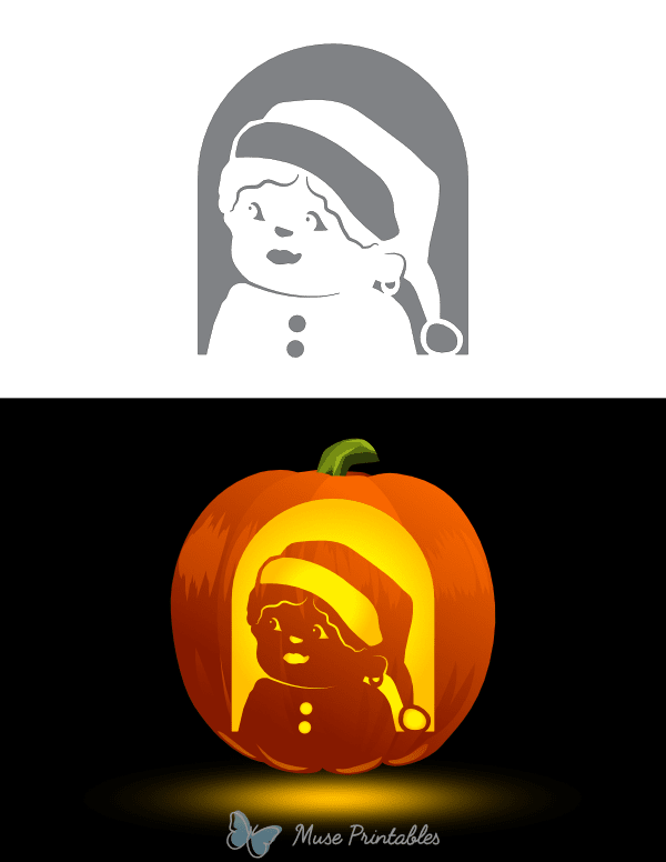 Mrs. Claus Head Pumpkin Stencil