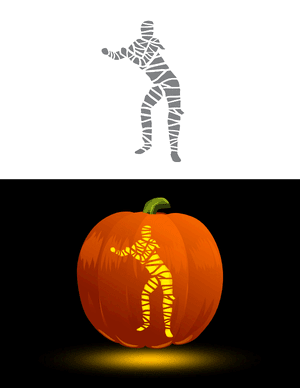 Mummy Dancing Pumpkin Stencil