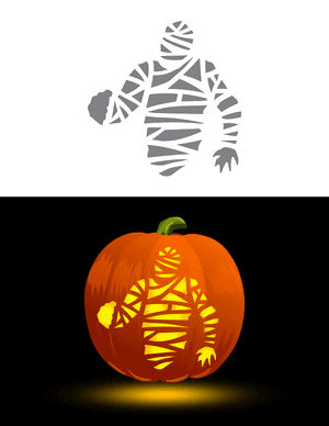 Mummy Torso Pumpkin Stencil