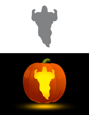 Muscular Ghost Pumpkin Stencil