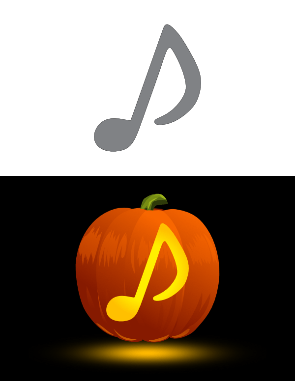Printable Musical Note Pumpkin Stencil