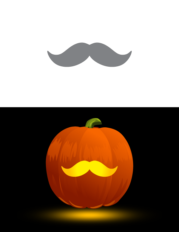 Mustache Pumpkin Stencil