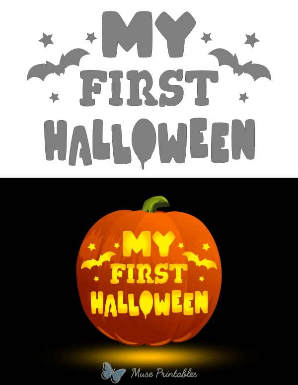 My First Halloween Pumpkin Stencil